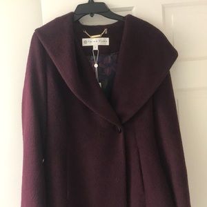 TRINA TURK WINE COLORED WOOL JACKET